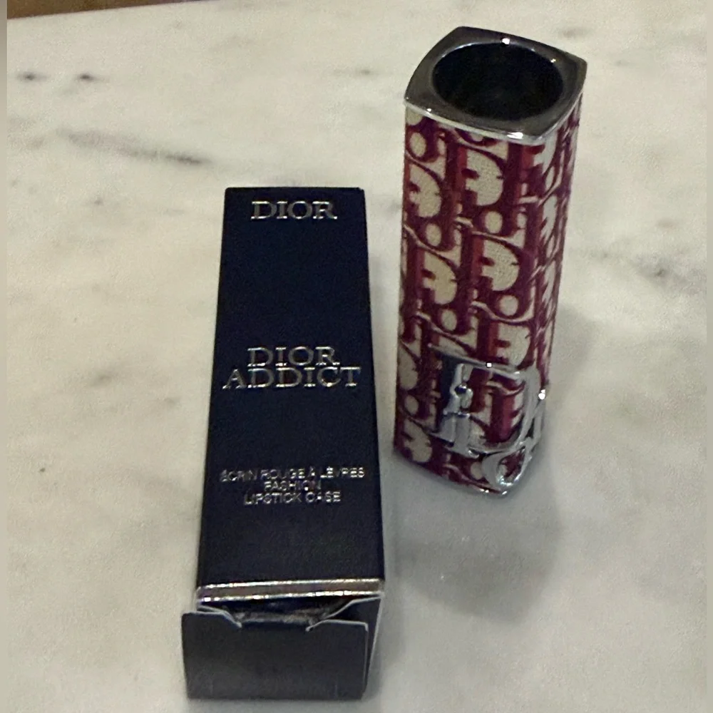 Dior Addict Collectors Signature Monogram Lipstick Case, Brick Red and Cream.
